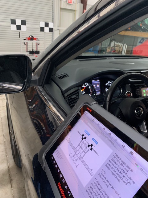ADAS camera recalibration in progress
